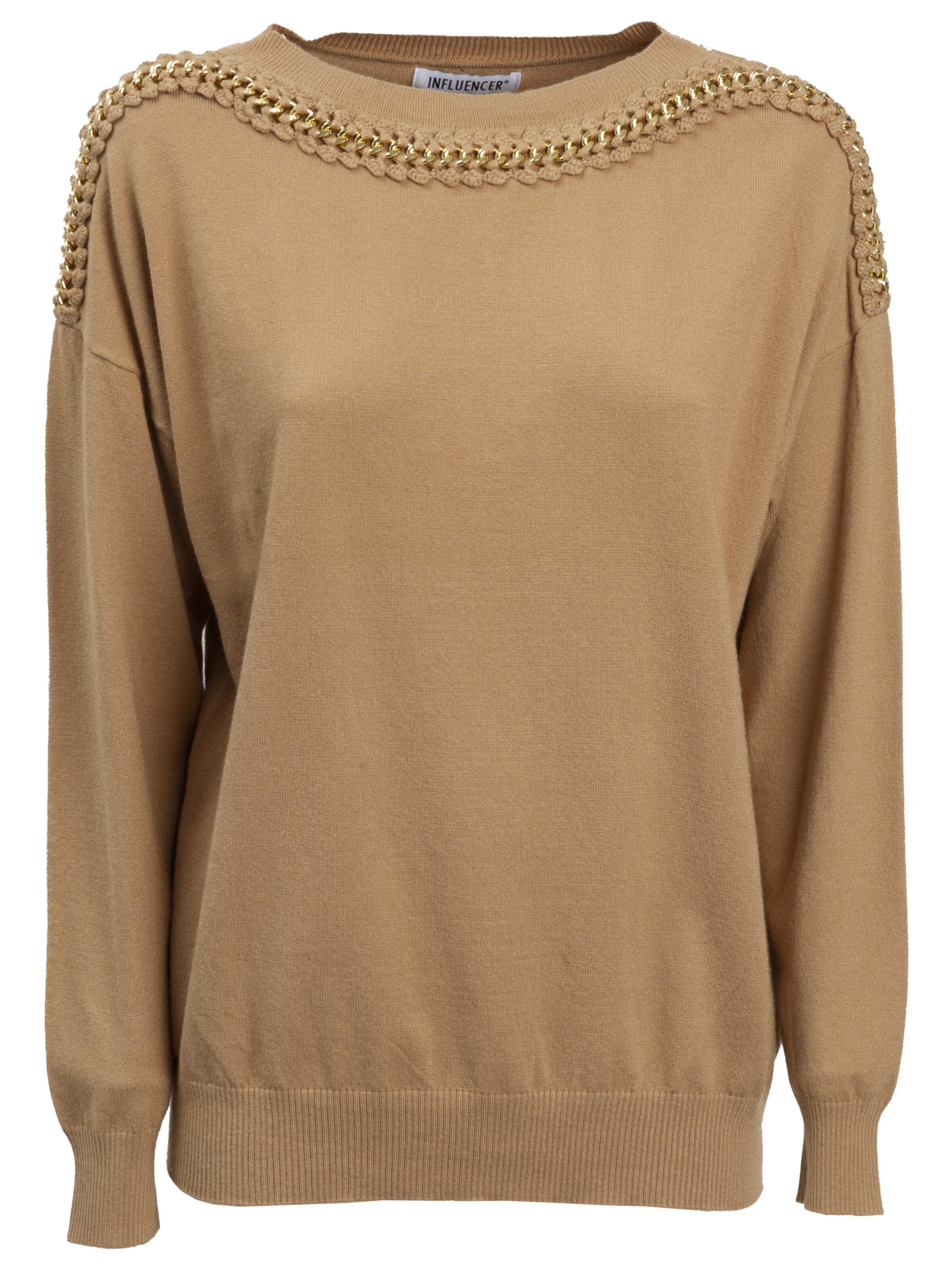 Influencer Πουλόβερ σε καφέ: μπροστά