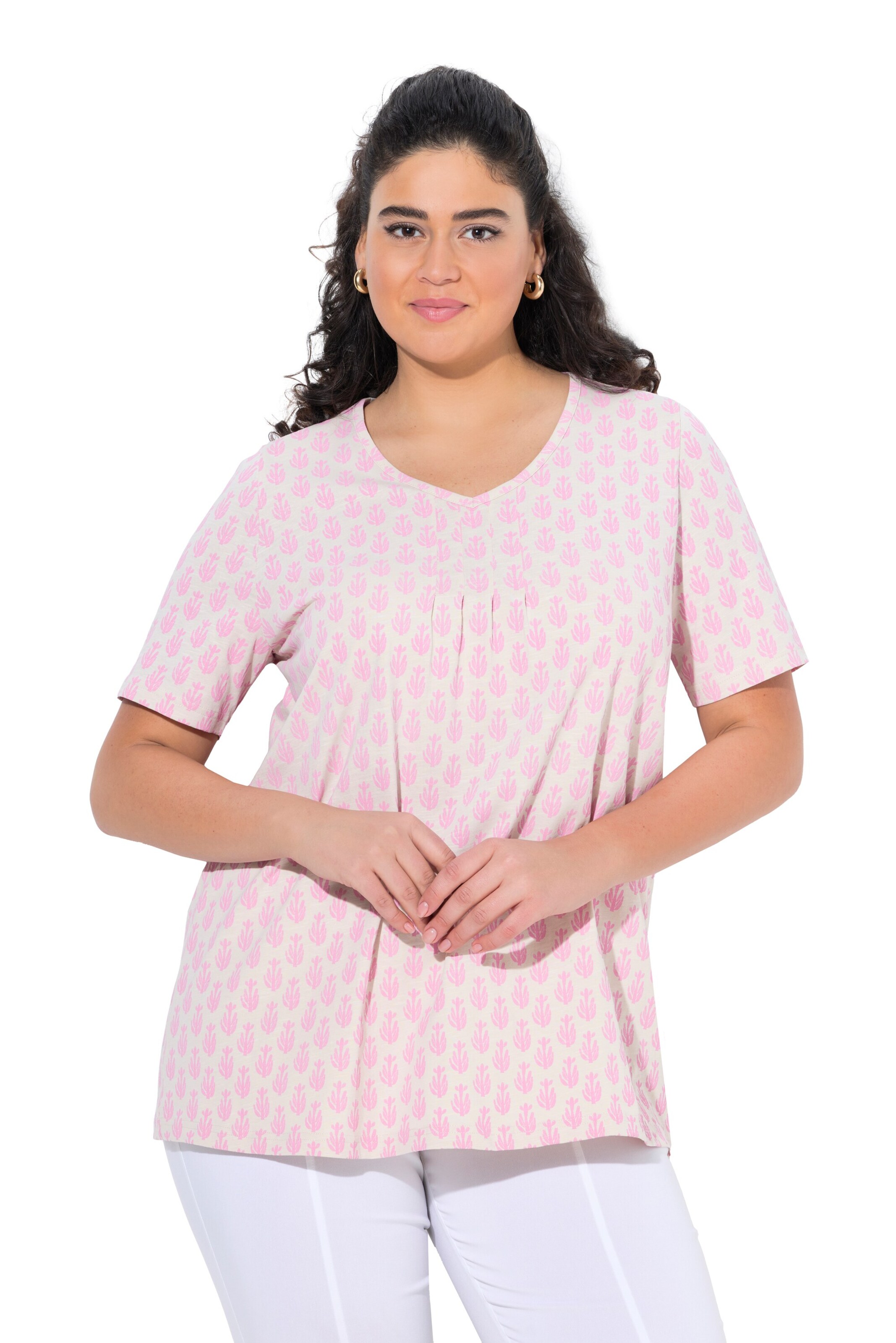 Ulla Popken Shirt in Roze: voorkant