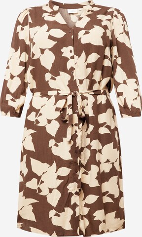 ONLY Carmakoma Shirt dress 'EMERSON' in Beige: front