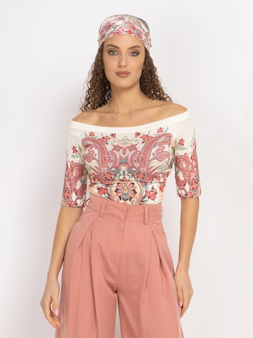 JIORO Top 'PAISLEY RED' in Gemengde kleuren