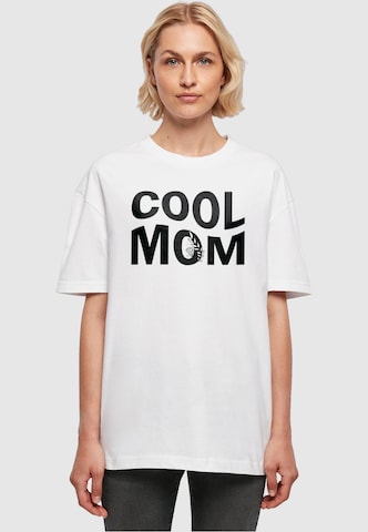 Maglia extra large 'Mothers Day - Cool Mom' di Merchcode in bianco: frontale