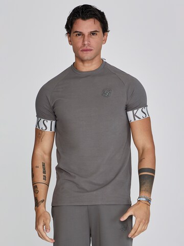 SikSilk Shirt in Grijs: voorkant
