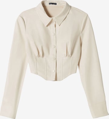 Camicia da donna di Bershka in beige: frontale