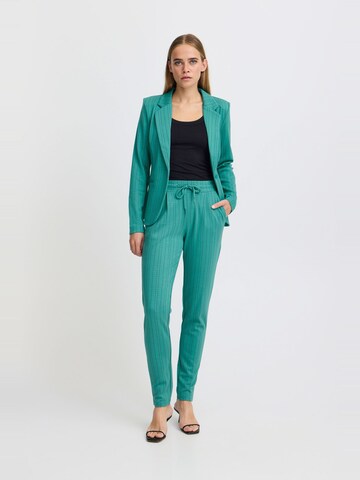 Effilé Pantalon à pince 'Ruti' ICHI en vert
