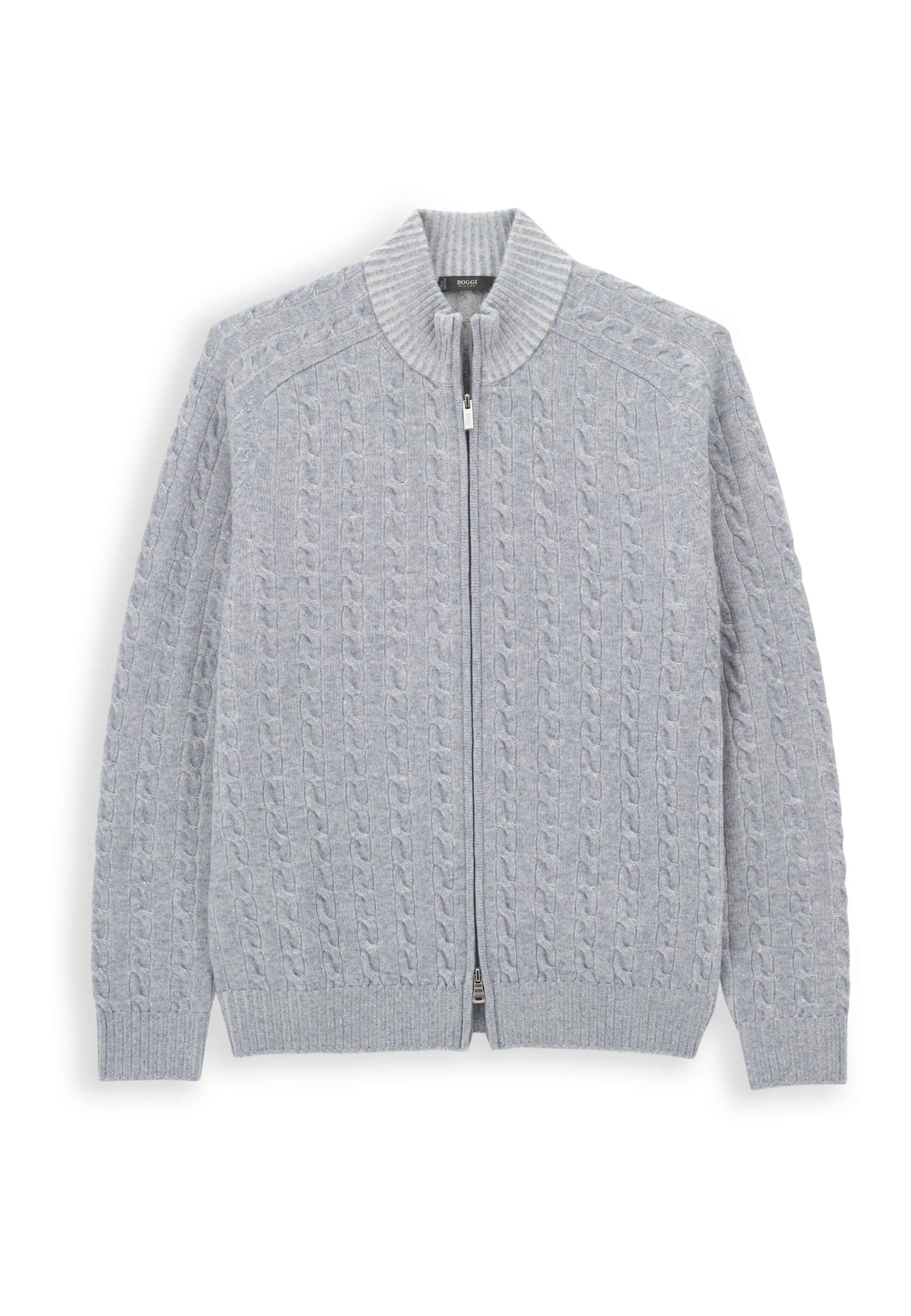 Boggi Milano Gebreid vest in Grijs: voorkant