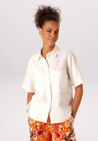 Aniston CASUAL Bluse in Weiß: Vorderseite