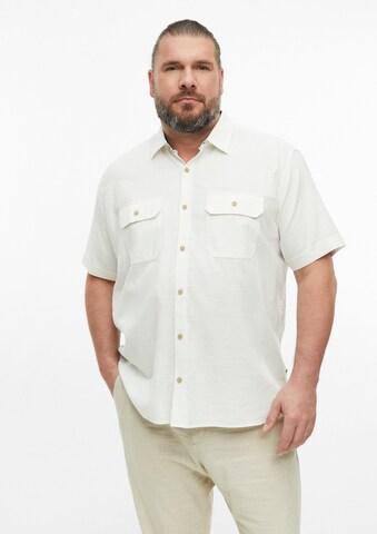 s.Oliver Men Big Sizes Regular Fit Hemd in Beige: Vorderseite