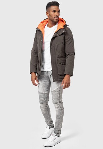 INDICODE JEANS Winter Parka 'Waters' in Grey