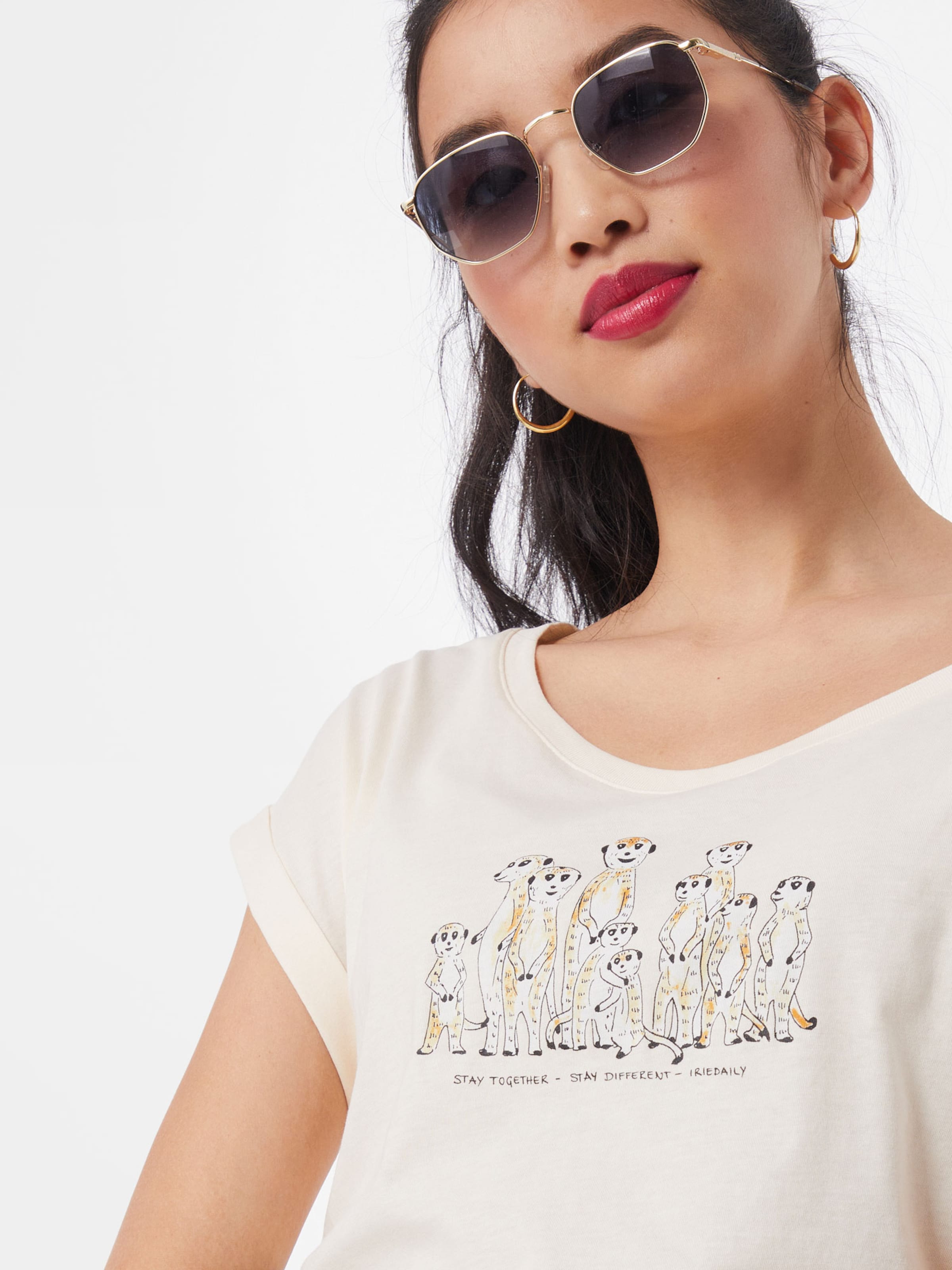 Femme T-shirt Meerkatz Iriedaily en Jaune Pastel, Moutarde 