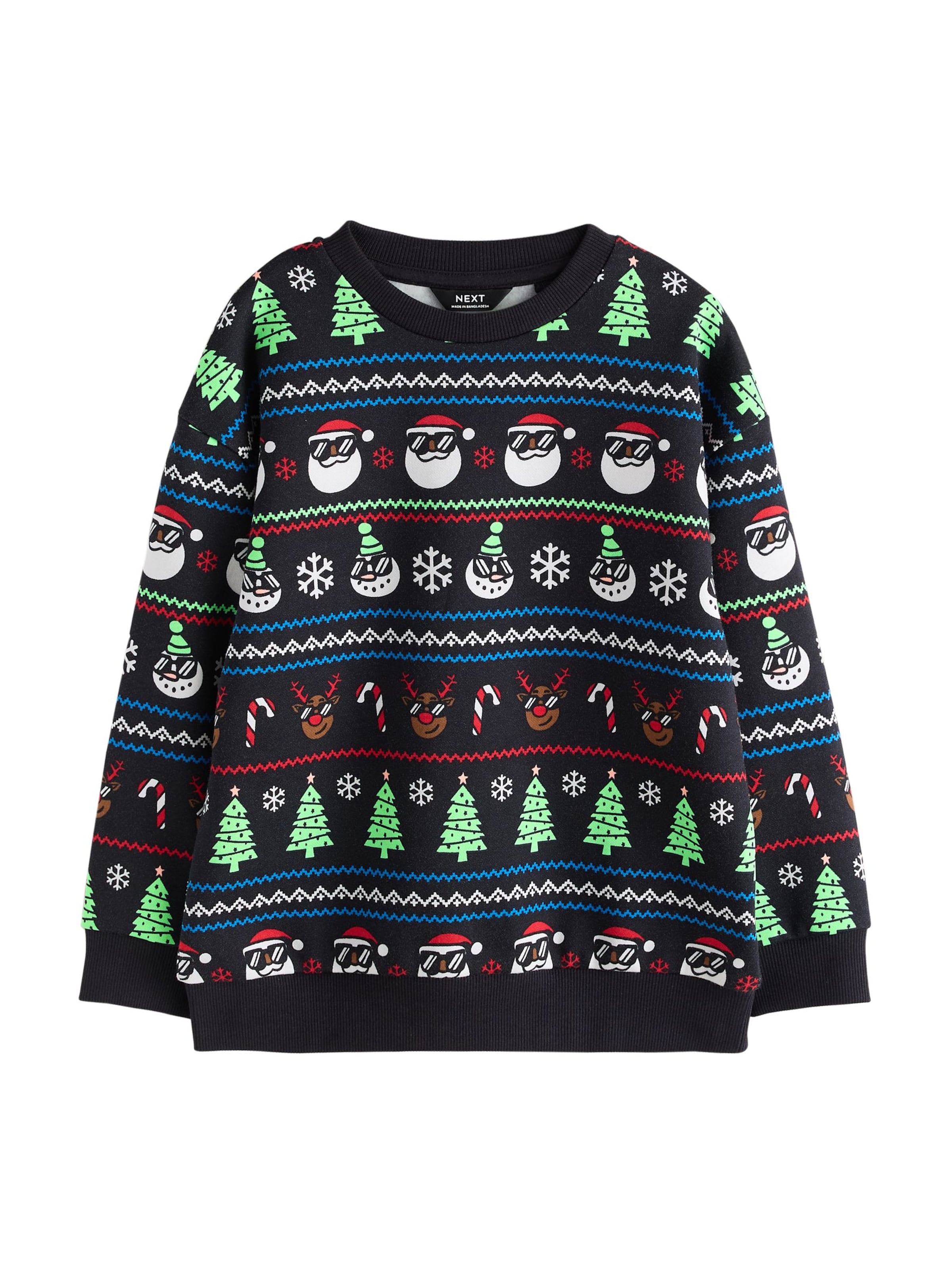 Next Sweatshirt 'Christmas' in Schwarz: Vorderseite
