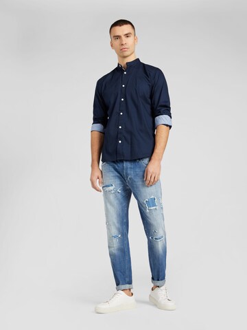 TOM TAILOR Slim fit Button Up Shirt in Blue