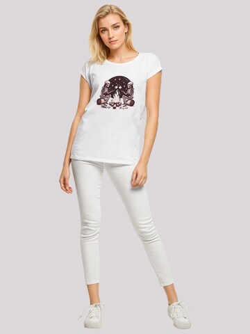 F4NT4STIC T-Shirt 'Skelette Lagerfeuer Marshmallow' in Weiß
