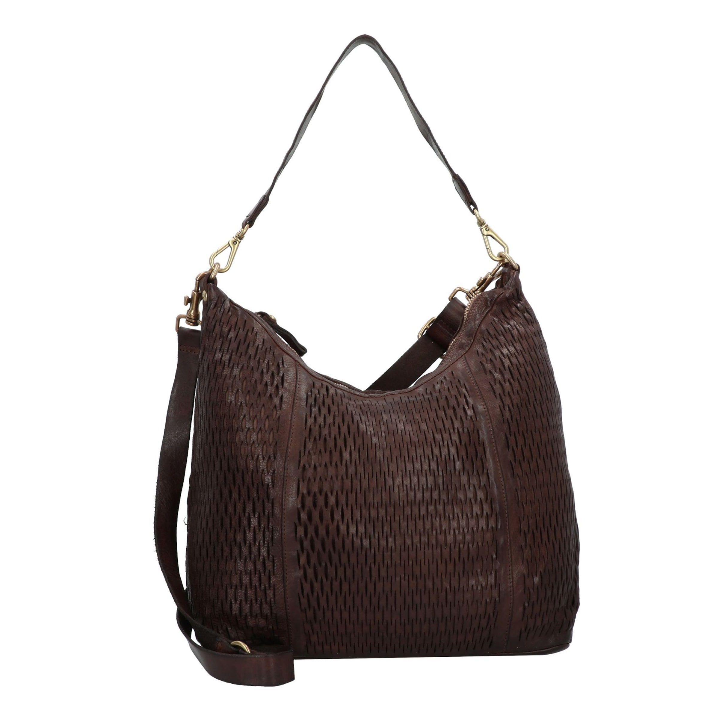 Borsa a spalla 'Mangrovia' di Campomaggi in marrone: frontale