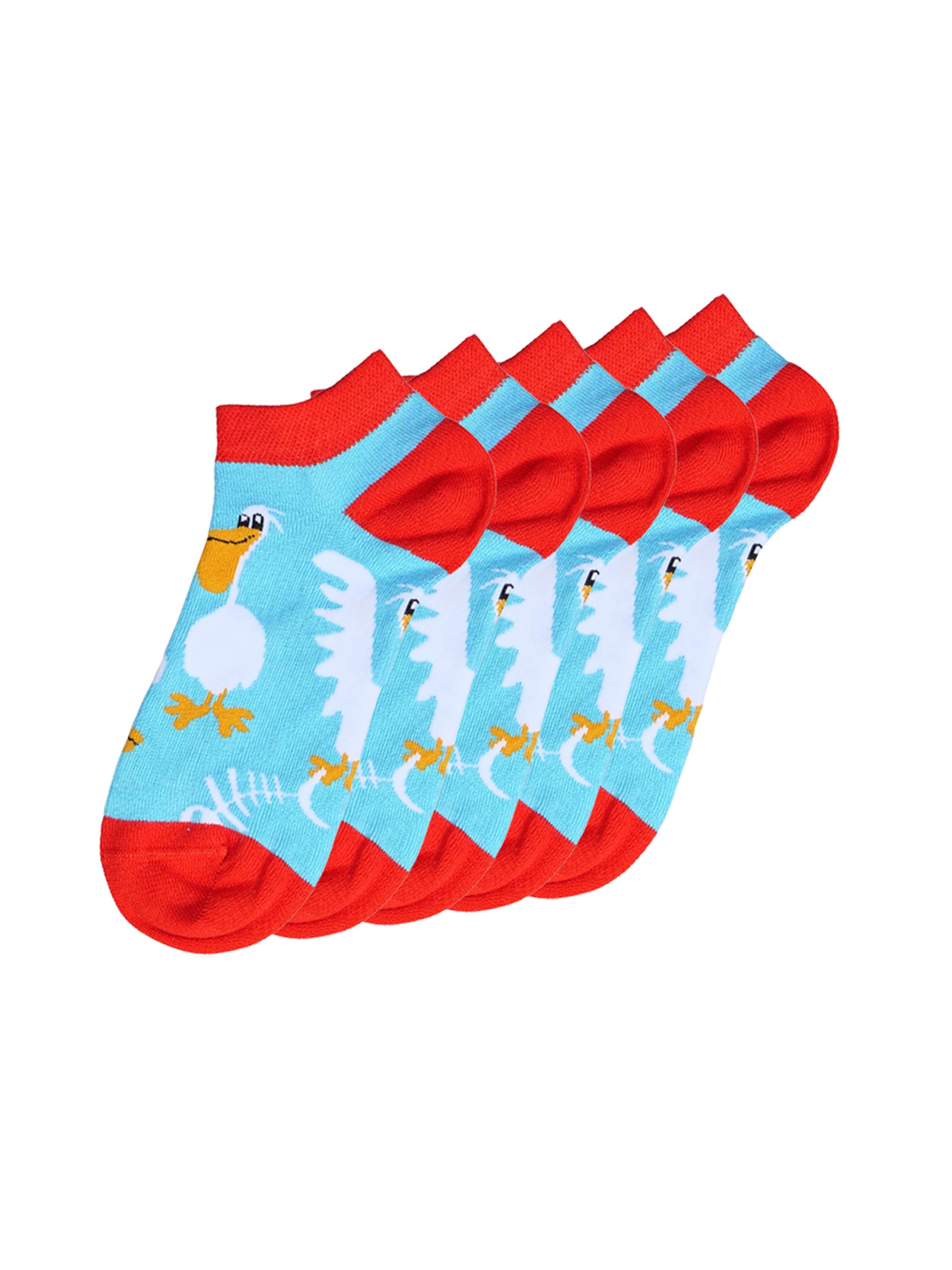 UNABUX Socks in Light blue / Red / White, Item view