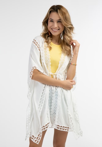 Kimono IZIA en blanc : devant