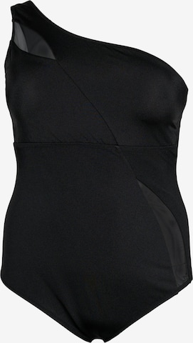 Swim by Zizzi T-shirt Swimsuit in Black: front