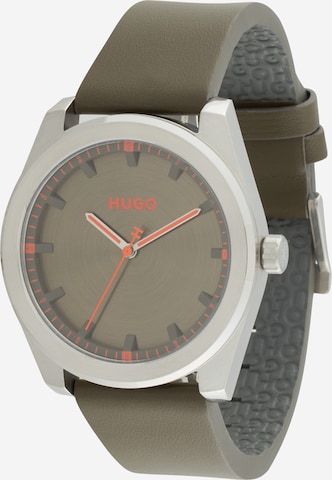 HUGO Red Analog Watch 'BRIGHT' in Green: front