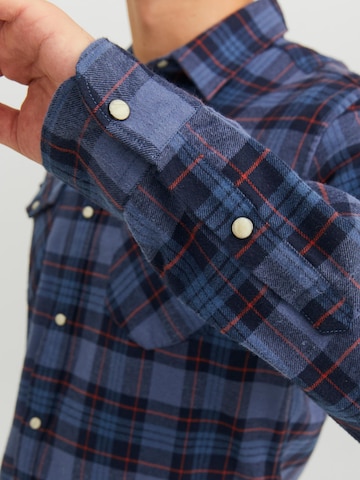 JACK & JONES Slim fit Button Up Shirt 'Sheridan' in Blue