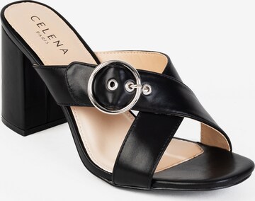 Celena Mules 'Chene' in Black