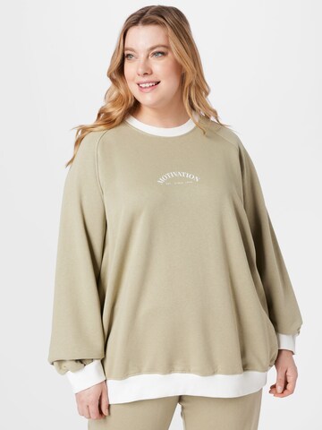 Public Desire Curve Sweatshirt in Beige: front