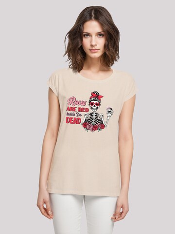 F4NT4STIC Shirt 'Anti Valentinstag Roses are red' in Beige: front