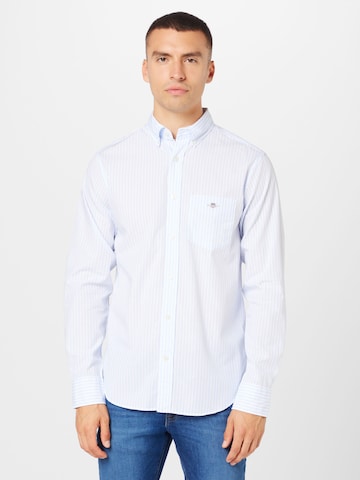 GANT Regular fit Zakelijk overhemd in Blauw: voorkant