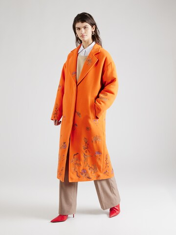 Elias Rumelis Between-Seasons Coat 'Camellia' in Orange: front