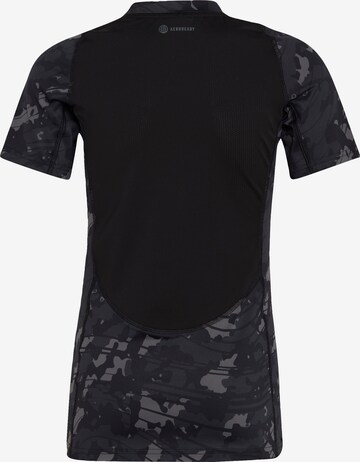 ADIDAS SPORTSWEAR Performance Shirt 'Aeroready Techfit Camo-Printed' in Grey