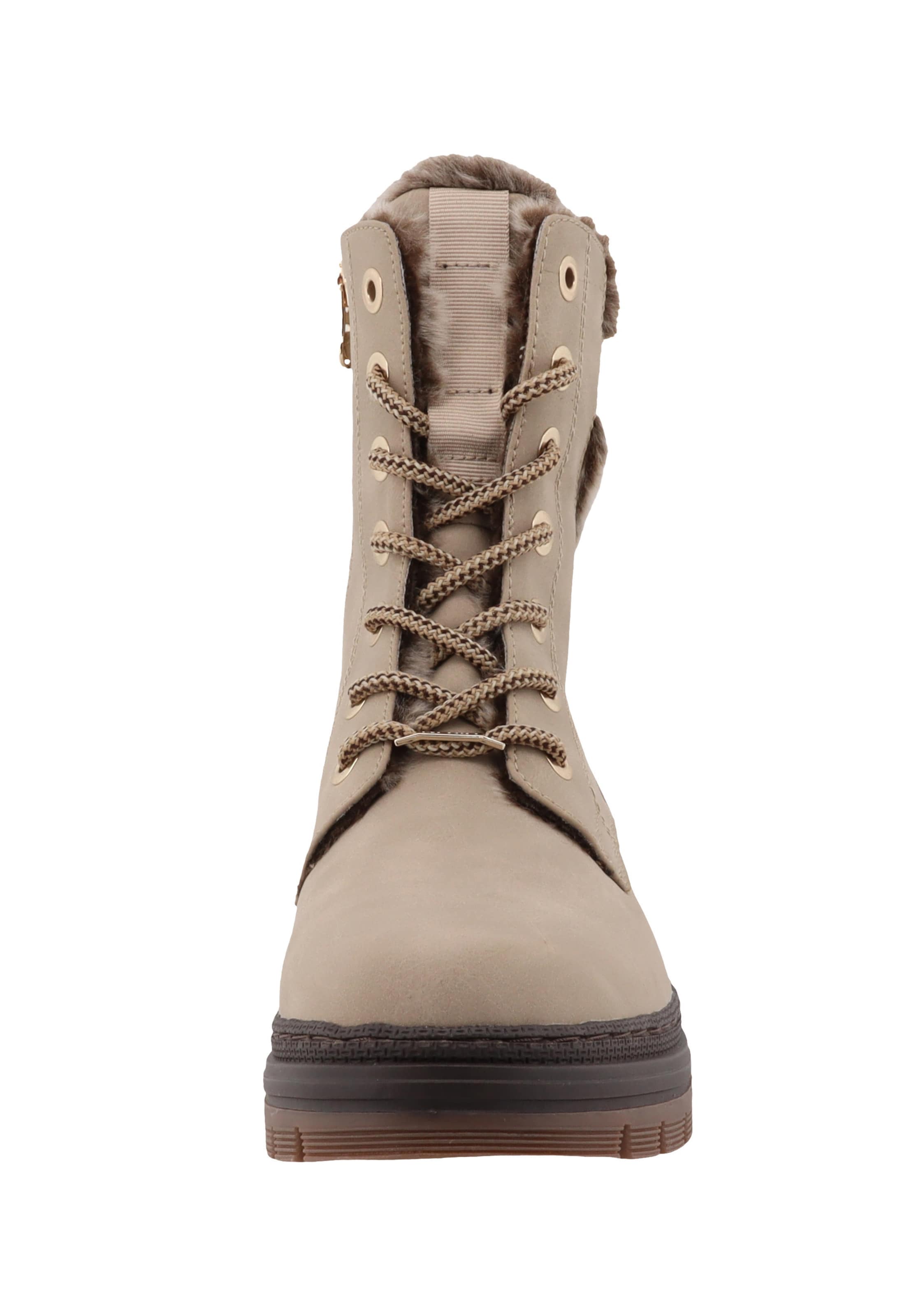 TOM TAILOR Schnürstiefel in Beige