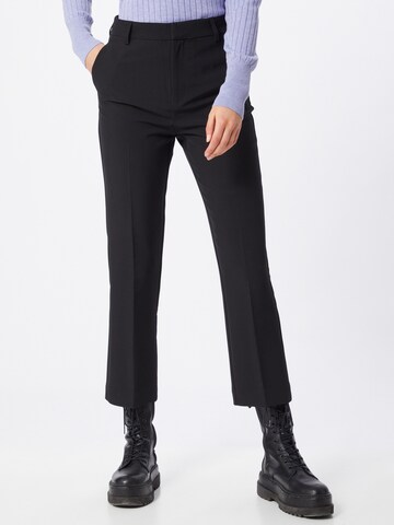 Gina Tricot Regular Trousers with creases 'Lisa' in Black: front