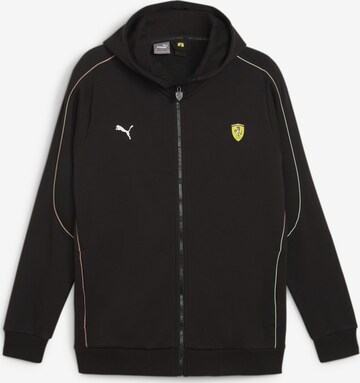 PUMA Athletic Zip-Up Hoodie in Black: front