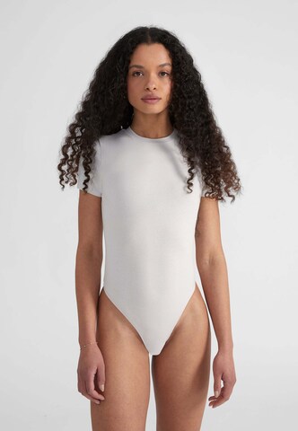 Style Republic Shirt bodysuit in Grey: front