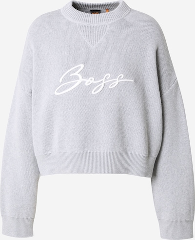 BOSS Neulepaita 'C_Finevra' värissä vaaleanharmaa / valkoinen, Tuotenäkymä