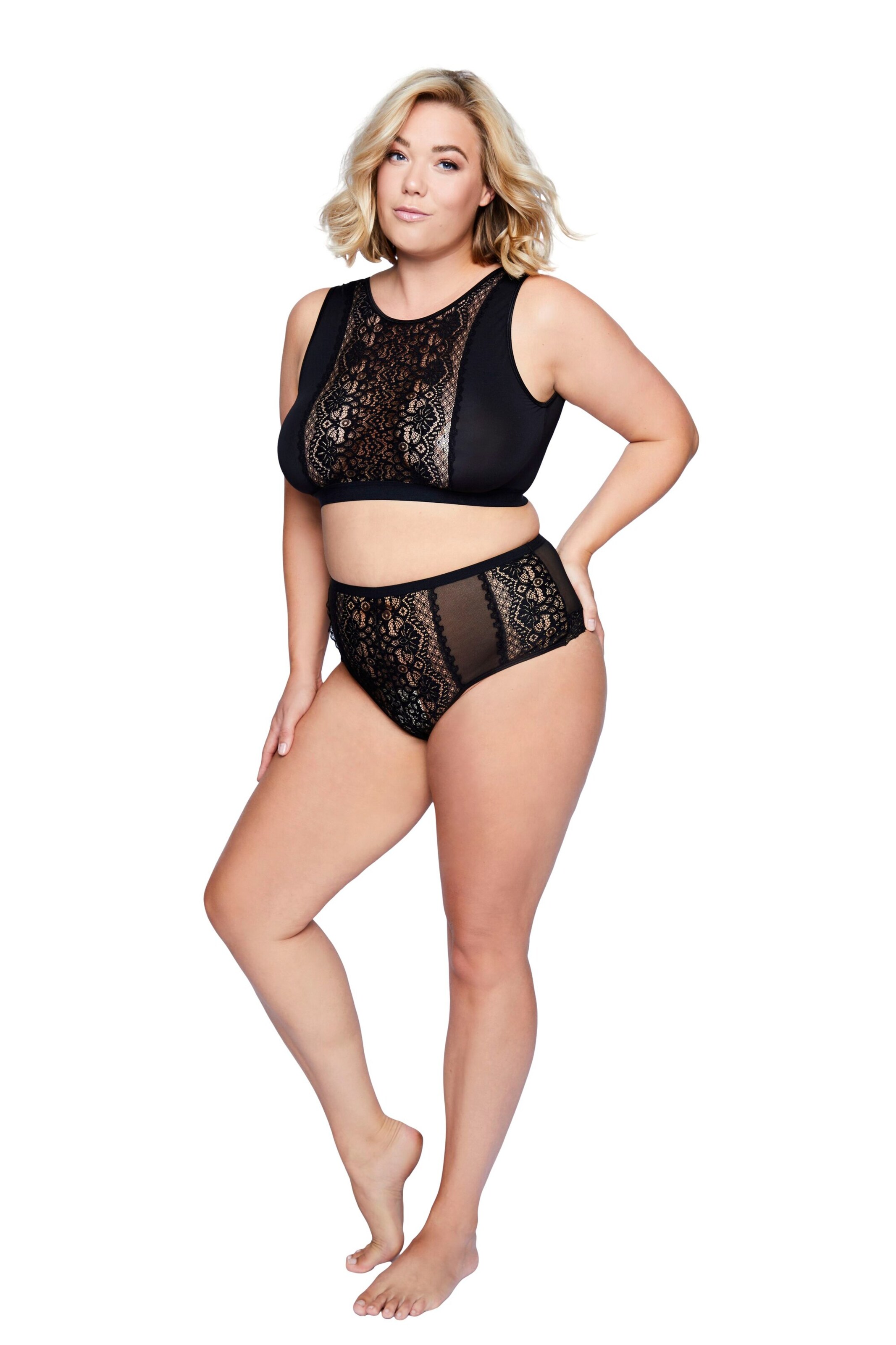 Ulla Popken Bustier BH in Zwart: voorkant