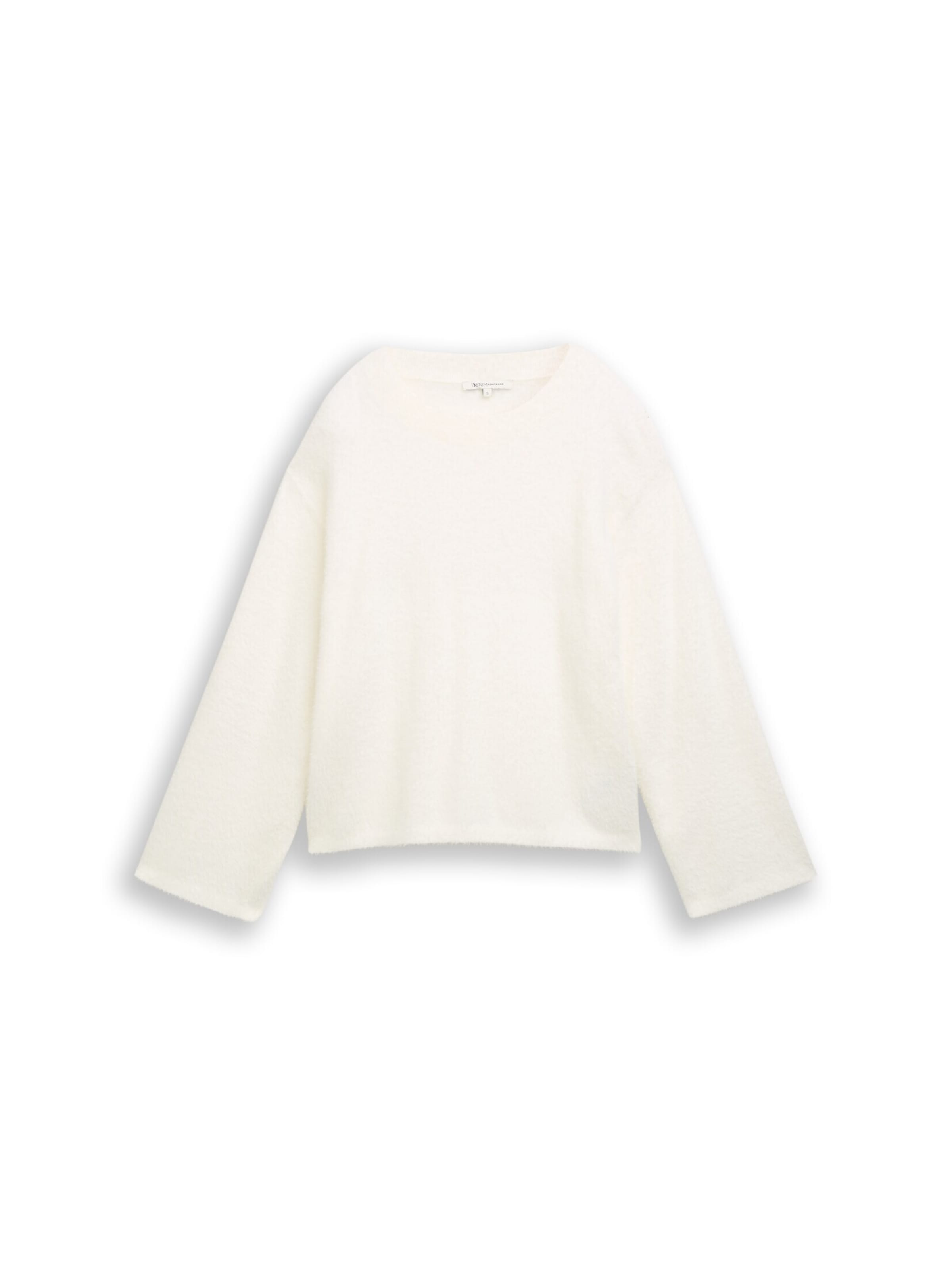 TOM TAILOR DENIM Sweater in White: front