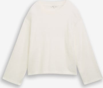 TOM TAILOR DENIM Pullover in Weiß: Vorderseite