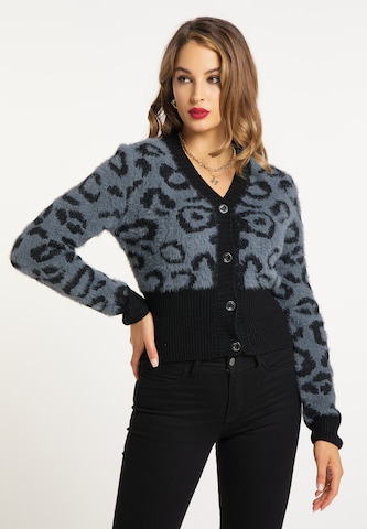 faina Knit Cardigan in Grey: front