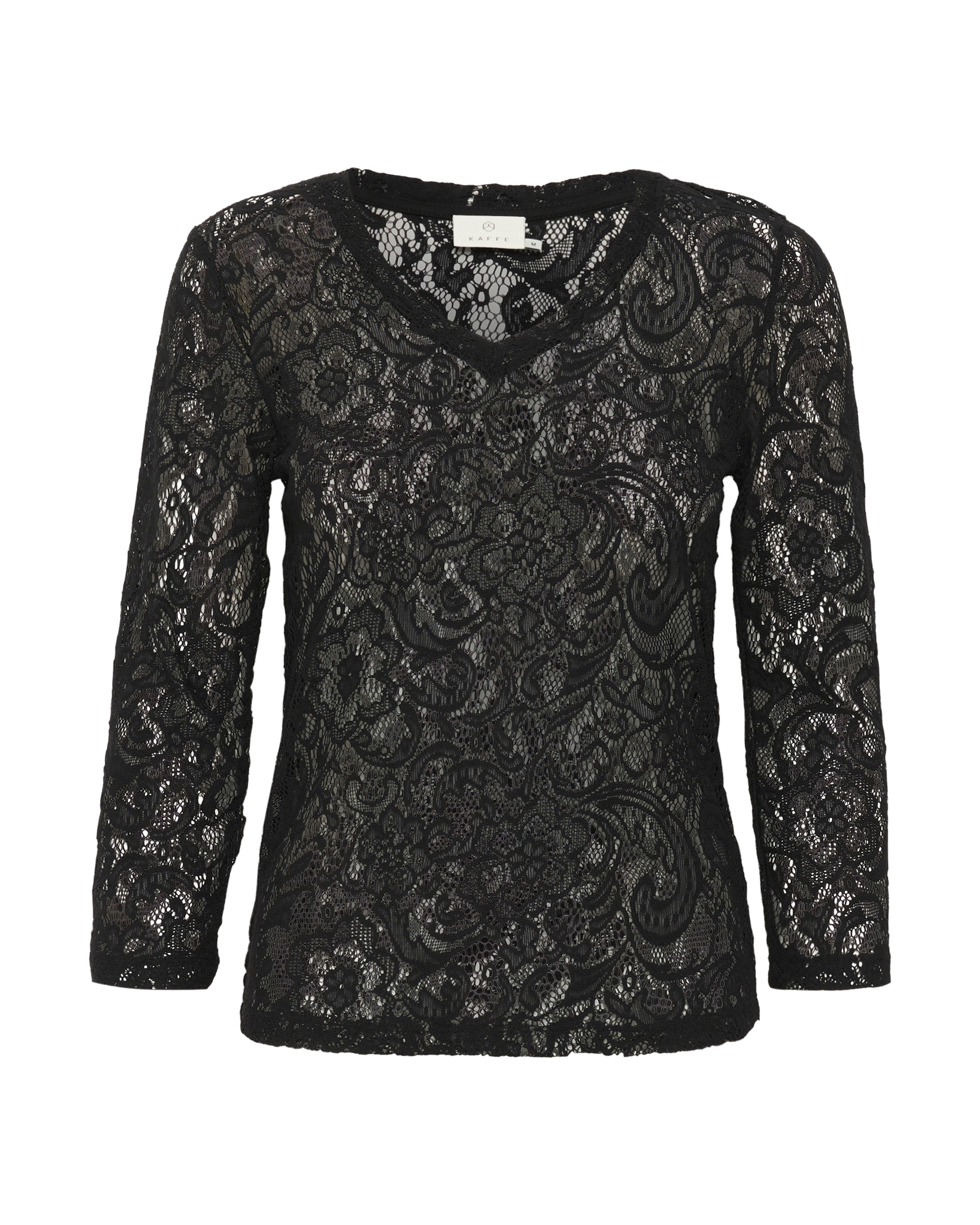 Kaffe - Blusa 'KALace' em preto: frente