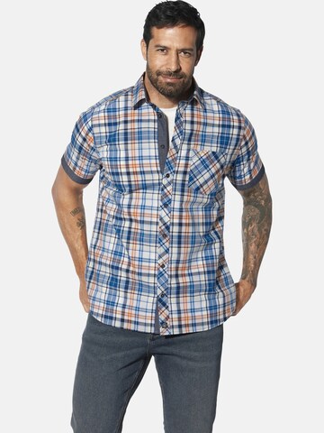 Jan Vanderstorm Comfort fit Button Up Shirt ' Wikthor ' in Blue: front