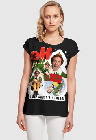 ABSOLUTE CULT Shirt 'Elf - Collage' in Zwart: voorkant