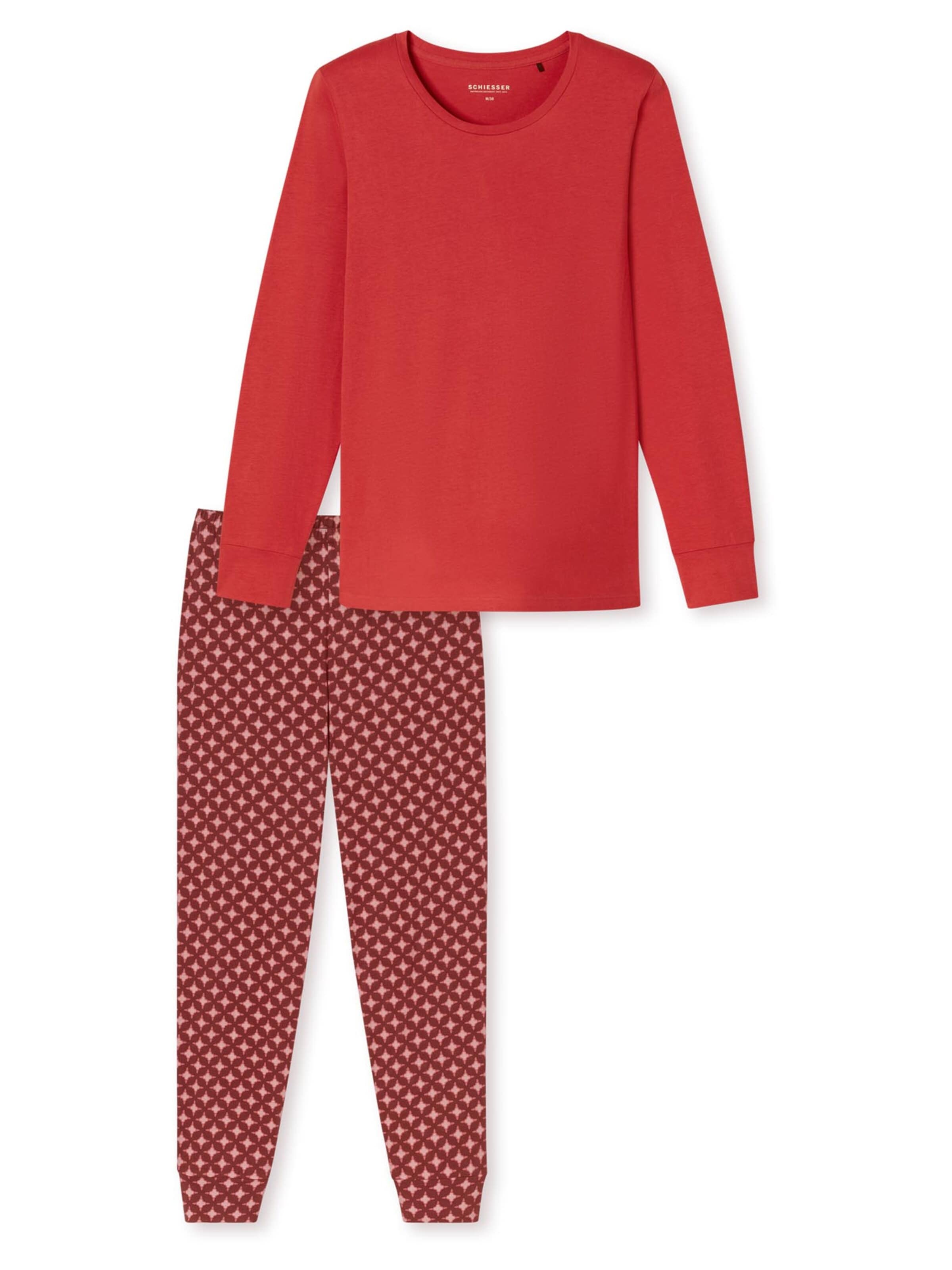 SCHIESSER Pyjama ' Comfort Essentials ' in Rood: voorkant