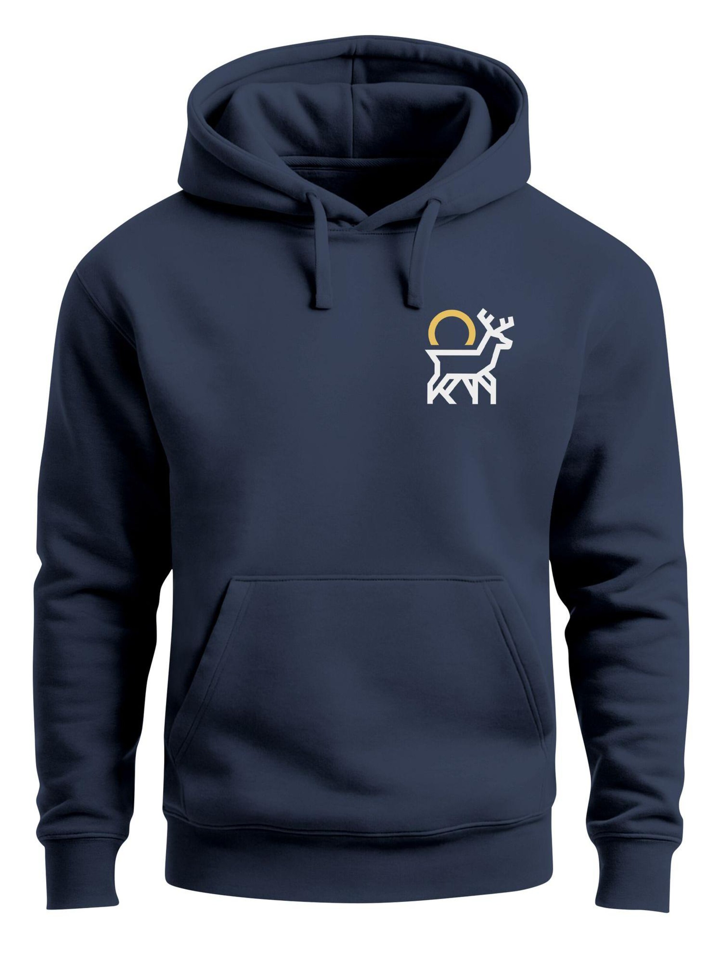 Neverless Sweatshirt 'Hirsch Sonne' in Blue: front