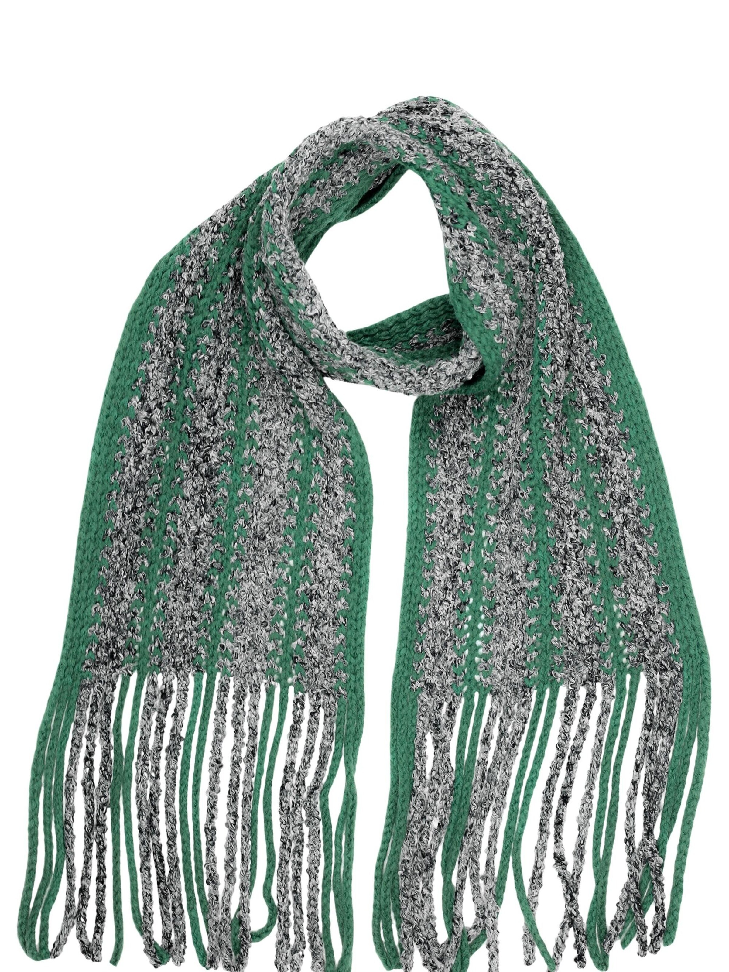 COLLEZIONE ALESSANDRO Scarf 'Grobstrick' in Green: front