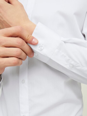 JACK & JONES Slim fit Button Up Shirt 'Joe' in White