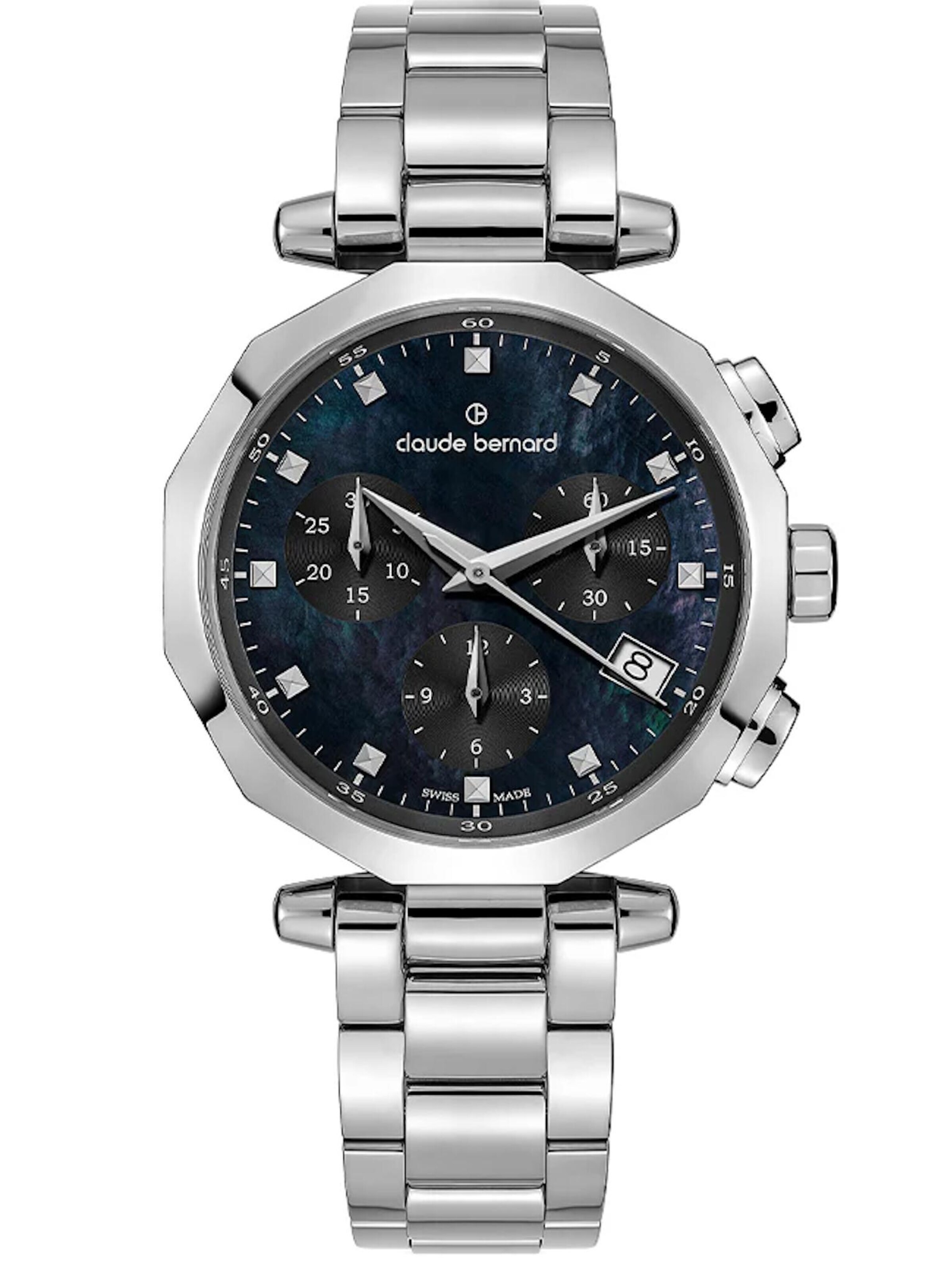 Claude Bernard Analog Watch 'Dress Code Chronograph' in Black: front