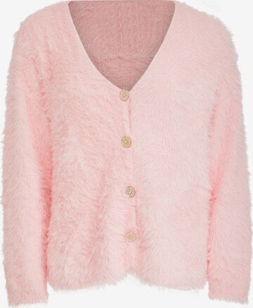 Cardigan caneva en rose : devant