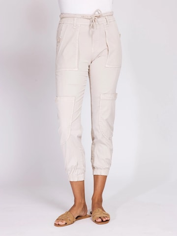 Zhrill Tapered Cargo Pants 'ZHFINNA' in Beige