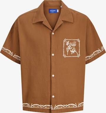 JACK & JONES Button Up Shirt in Brown: front