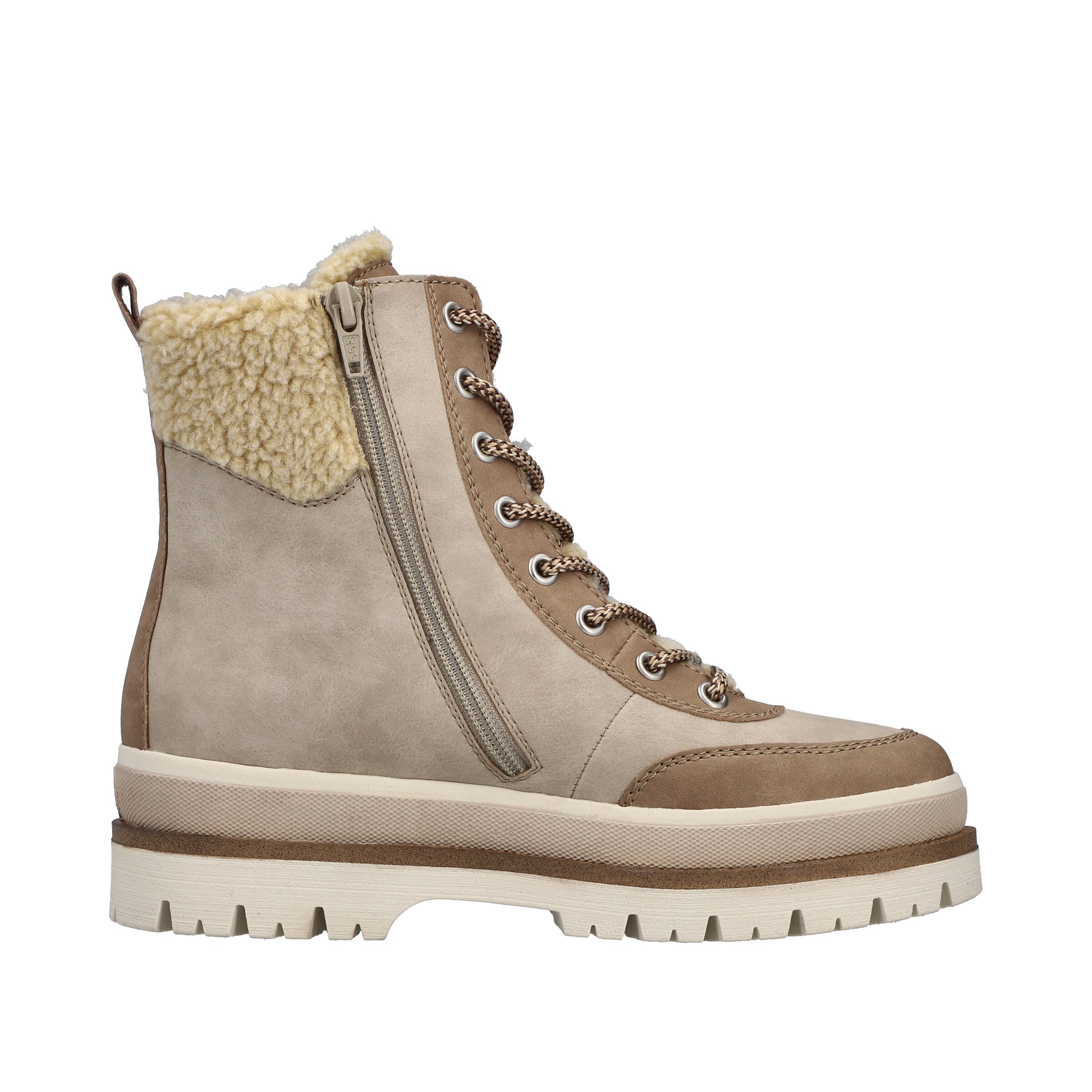 Rieker Lace-Up Boots in Beige