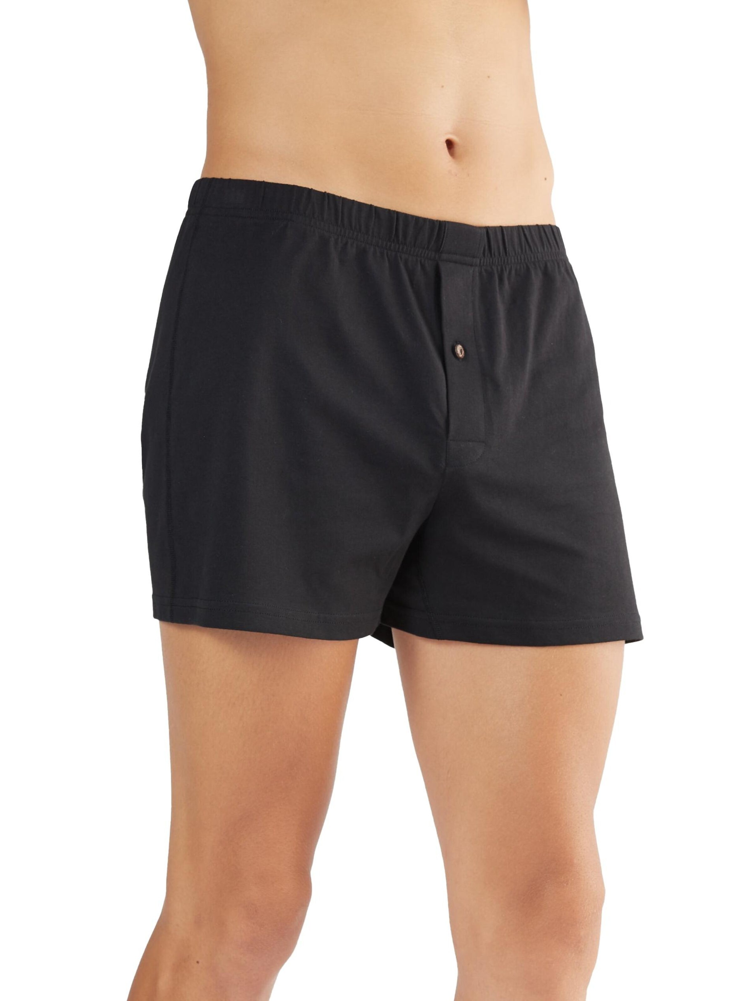 Albero Natur Boxer shorts 'Bio-Baumwoll-Boxershorts mit Holzknopf - 3er Pack' in Black: front